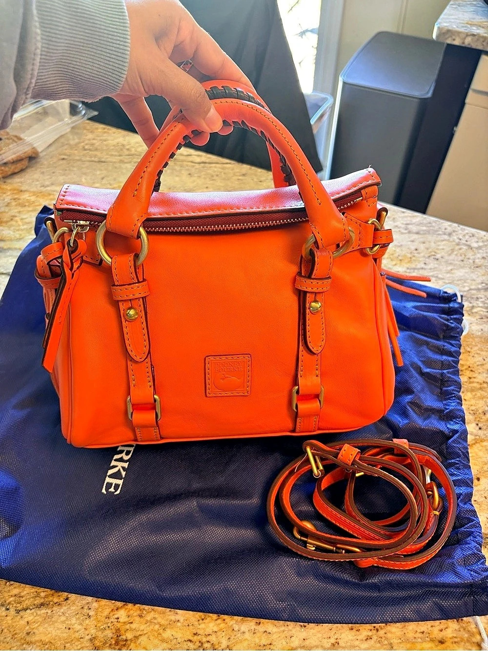 Dooney & Bourke Florentine Micro Satchel in Orange New-without tags. Never worn